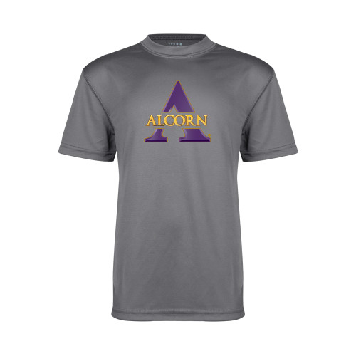  Youth Performance Grey Concrete Tee - Alcorn A