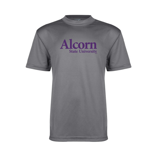  Youth Performance Grey Concrete Tee - Alcorn State University