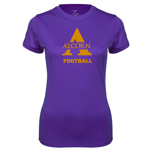  Womens Purple Performance Tee - Alcorn Football