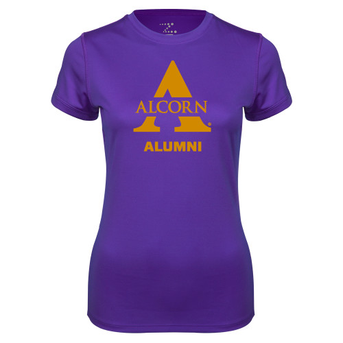  Womens Purple Performance Tee - Alcorn Alumni