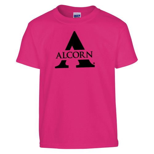  Youth Hot Pink T Shirt - Alcorn A  Foil