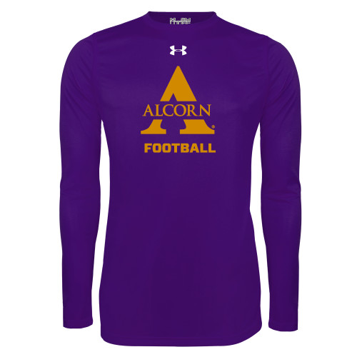  Under Armour Purple Long Sleeve Tech Tee - Alcorn Football