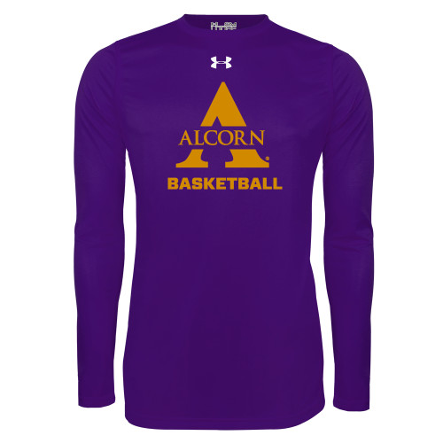  Under Armour Purple Long Sleeve Tech Tee - Alcorn Basketball