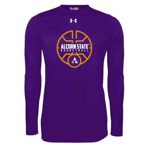  Under Armour Purple Long Sleeve Tech Tee - Alcorn State Basketball