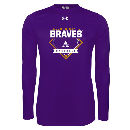  Under Armour Purple Long Sleeve Tech Tee - Alcorn State Baseball
