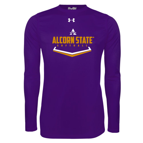  Under Armour Purple Long Sleeve Tech Tee - Alcorn State Softball