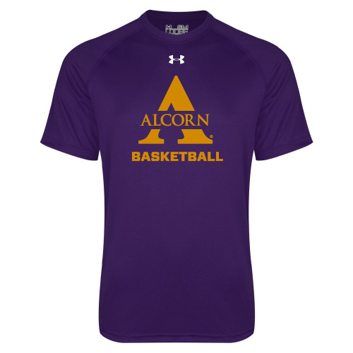  Under Armour Purple Tech Tee - Alcorn Basketball