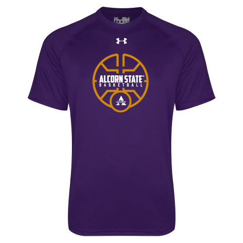  Under Armour Purple Tech Tee - Alcorn State Basketball