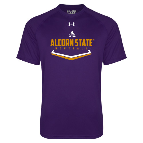  Under Armour Purple Tech Tee - Alcorn State Softball