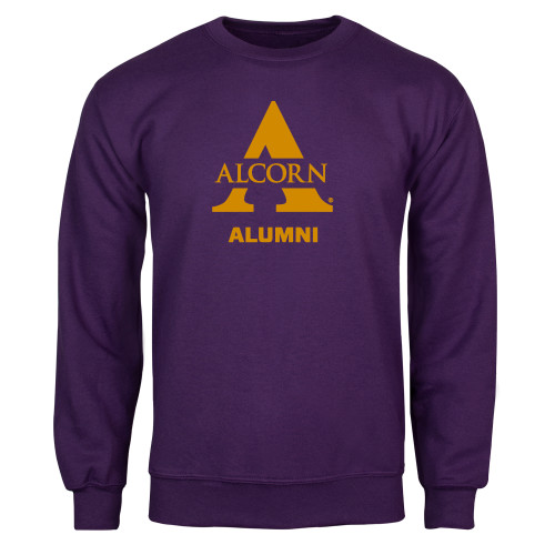  Purple Fleece Crew - Alcorn Alumni