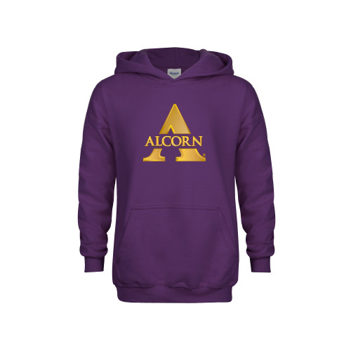  Youth Purple Fleece Hoodie - Alcorn A