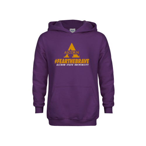  Youth Purple Fleece Hoodie - Fear the Brave