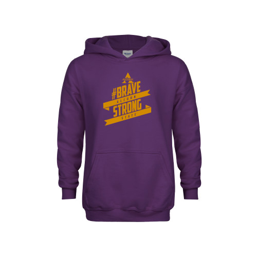  Youth Purple Fleece Hoodie - Brave Strong