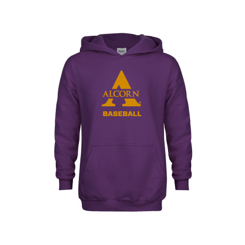  Youth Purple Fleece Hoodie - Alcorn Baseball