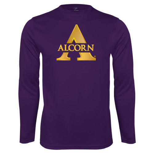  Purple Performance Long Sleeve Shirt - Alcorn A