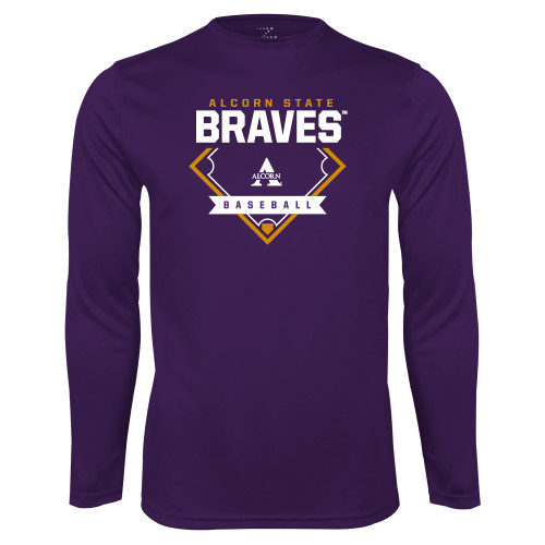  Purple Performance Long Sleeve Shirt - Alcorn State Baseball