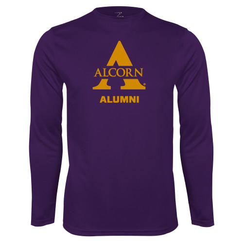  Purple Performance Long Sleeve Shirt - Alcorn Alumni