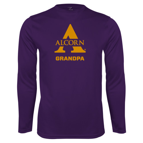  Purple Performance Long Sleeve Shirt - Alcorn Grandpa