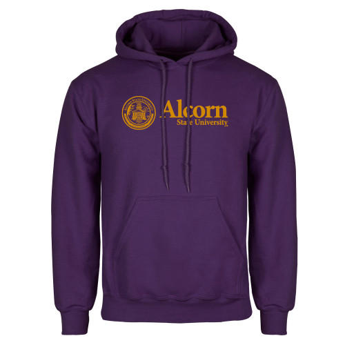  Purple Fleece Hoodie - Alcorn State University Seal