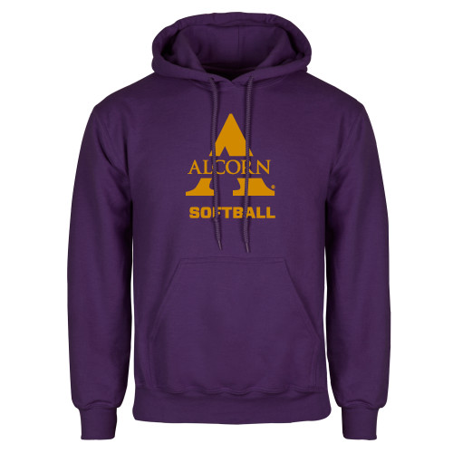  Purple Fleece Hoodie - Alcorn Softball
