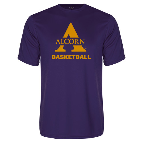  Purple Performance Tee - Alcorn Basketball