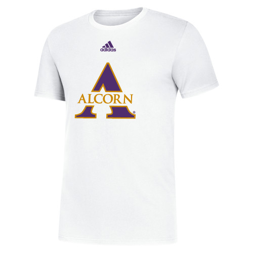  Adidas White Fresh Tee - Primary Athletics Mark Adidas