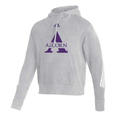  Adidas Medium Grey Heather Pullover Hood - Primary Athletics Mark Adidas