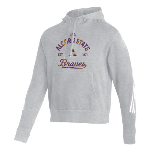  Adidas Medium Grey Heather Pullover Hood - Adidas Arched Est Design Alcorn
