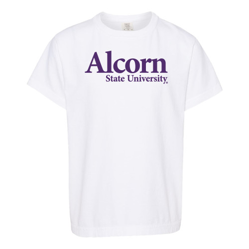  Comfort Colors Youth White T Shirt - Alcorn State University