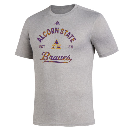  Adidas Medium Grey Heather Creator Performance Tee - Adidas Arched Est Design Alcorn
