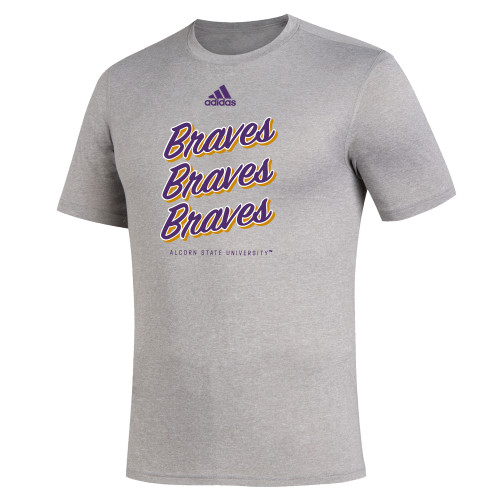  Adidas Medium Grey Heather Creator Performance Tee - Adidas Repeat Design Alcorn