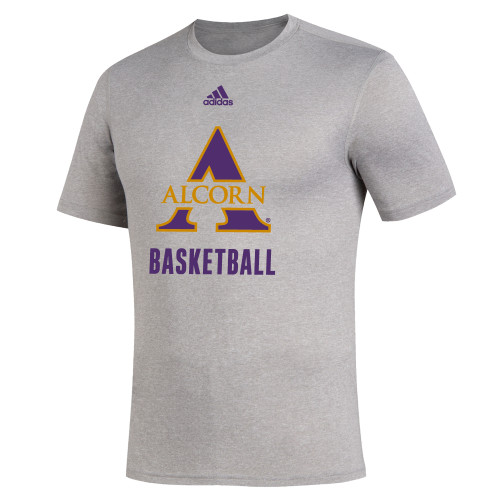  Adidas Medium Grey Heather Creator Performance Tee - Adidas Alcorn Basketball