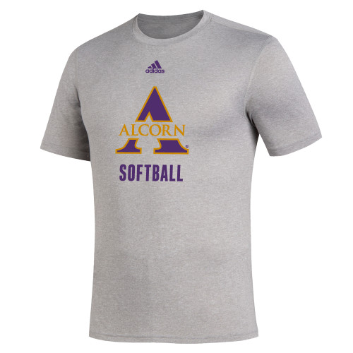  Adidas Medium Grey Heather Creator Performance Tee - Adidas Alcorn Softball