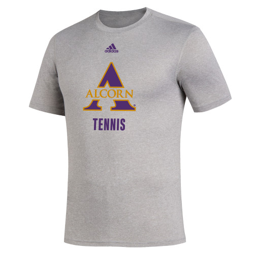  Adidas Medium Grey Heather Creator Performance Tee - Adidas Alcorn Tennis