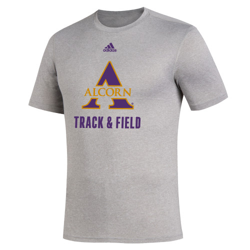 Adidas Medium Grey Heather Creator Performance Tee - Adidas Alcorn Track and Field