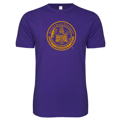  Next Level Purple SoftStyle T Shirt - Alcorn Seal