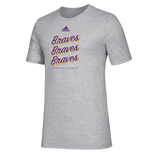  Adidas Medium Grey Heather Fresh Tee - Adidas Repeat Design Alcorn