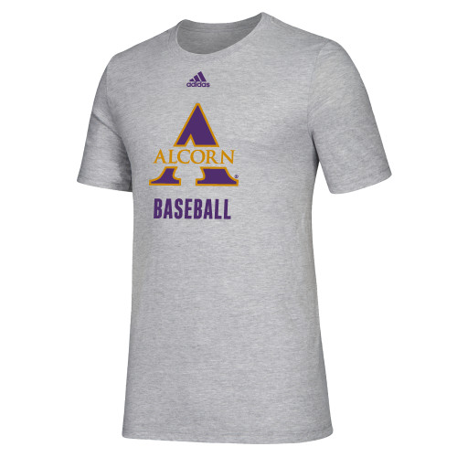  Adidas Medium Grey Heather Fresh Tee - Adidas Alcorn Baseball