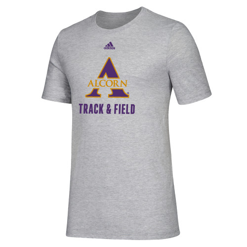  Adidas Medium Grey Heather Fresh Tee - Adidas Alcorn Track and Field
