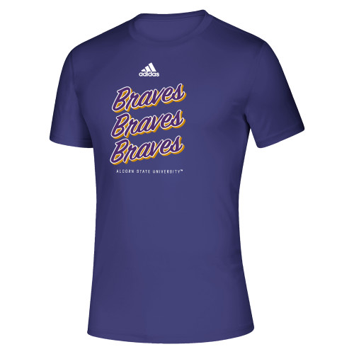 Adidas Purple Creator Performance Tee - Adidas Repeat Design Alcorn