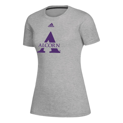  Adidas Womens Medium Heather Grey Creator Performance  Tee - Primary Athletics Mark Adidas