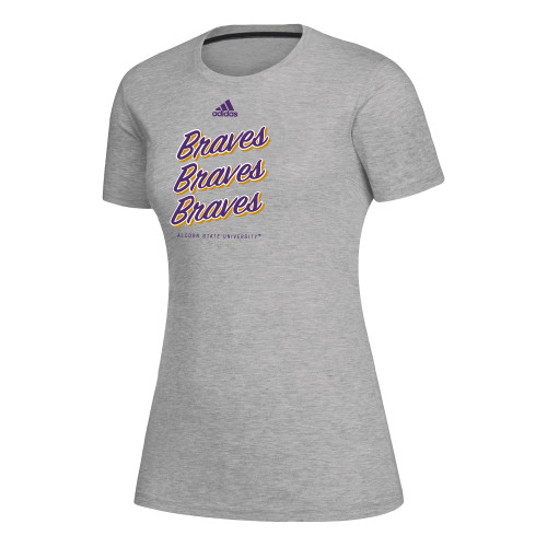  Adidas Womens Medium Heather Grey Creator Performance  Tee - Adidas Repeat Design Alcorn