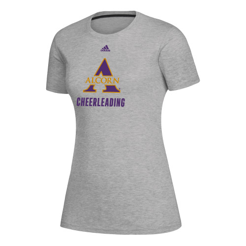  Adidas Womens Medium Heather Grey Creator Performance  Tee - Adidas Alcorn Cheerleading
