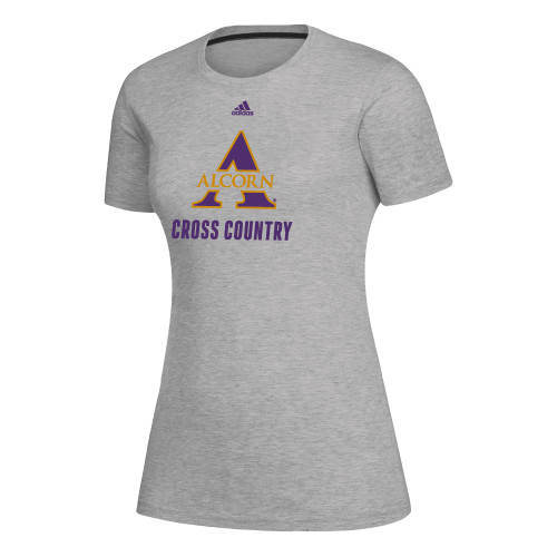  Adidas Womens Medium Heather Grey Creator Performance  Tee - Adidas Alcorn Cross Country