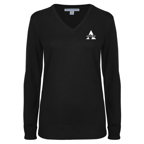  Womens Black VNeck Sweater - Alcorn A