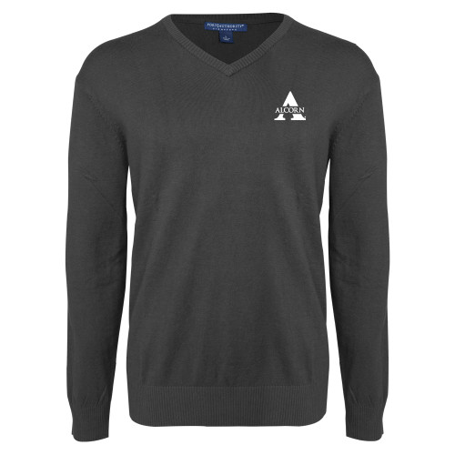  Charcoal Heather VNeck Sweater - Alcorn A