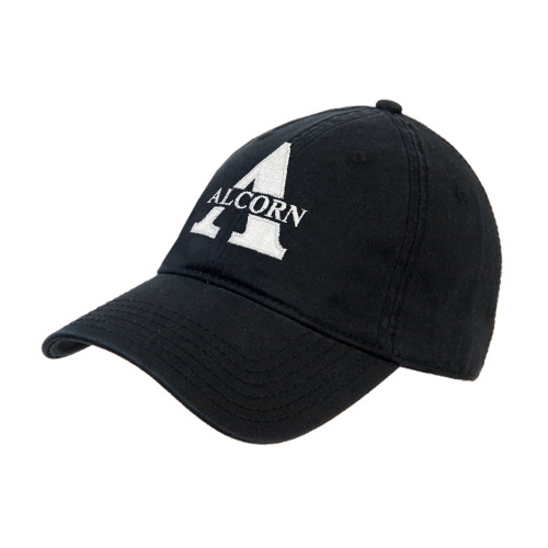  Black Unstructured Adjustable Low Profile Hat - Alcorn A