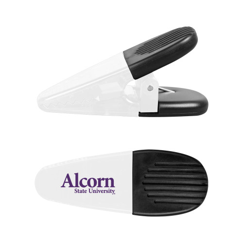  White Crocodile Clip/Magnet - Alcorn State University