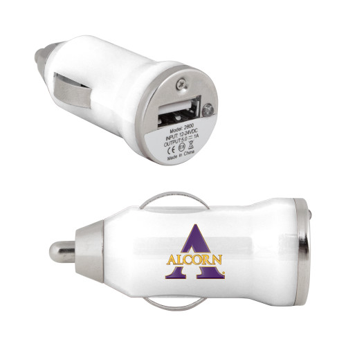  On the Go White Car Charger - Alcorn A