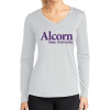 Thumbnail image for  Womens White Performance Long Sleeve V Neck Shirt